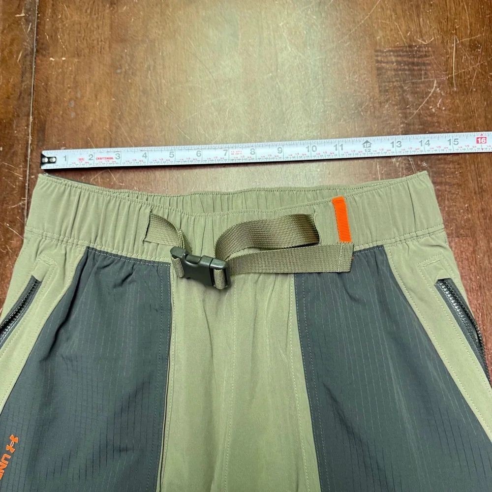 Under Armour Rush Utility Pants Mens Small Olive Green Snap Side 1366190